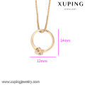 44137 último diseño collar de joyería de oro de Arabia Saudita valor significativo único de circonio blanco anillo de piedra chapado en oro collar de joyería